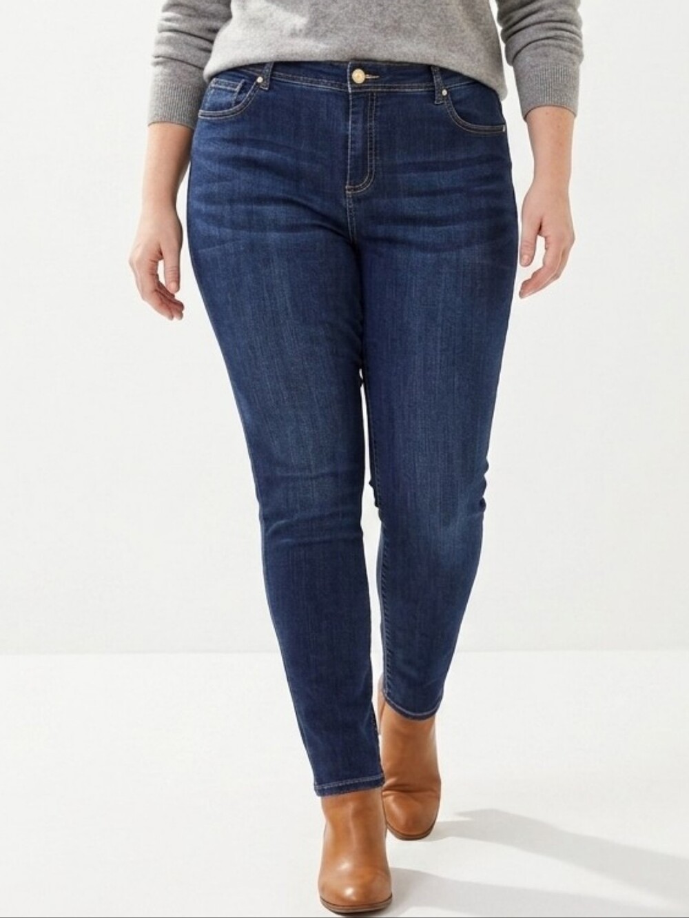 Inc International Concepts Dark Indigo Skinny Jeans Women's Curvy Plus Size 16